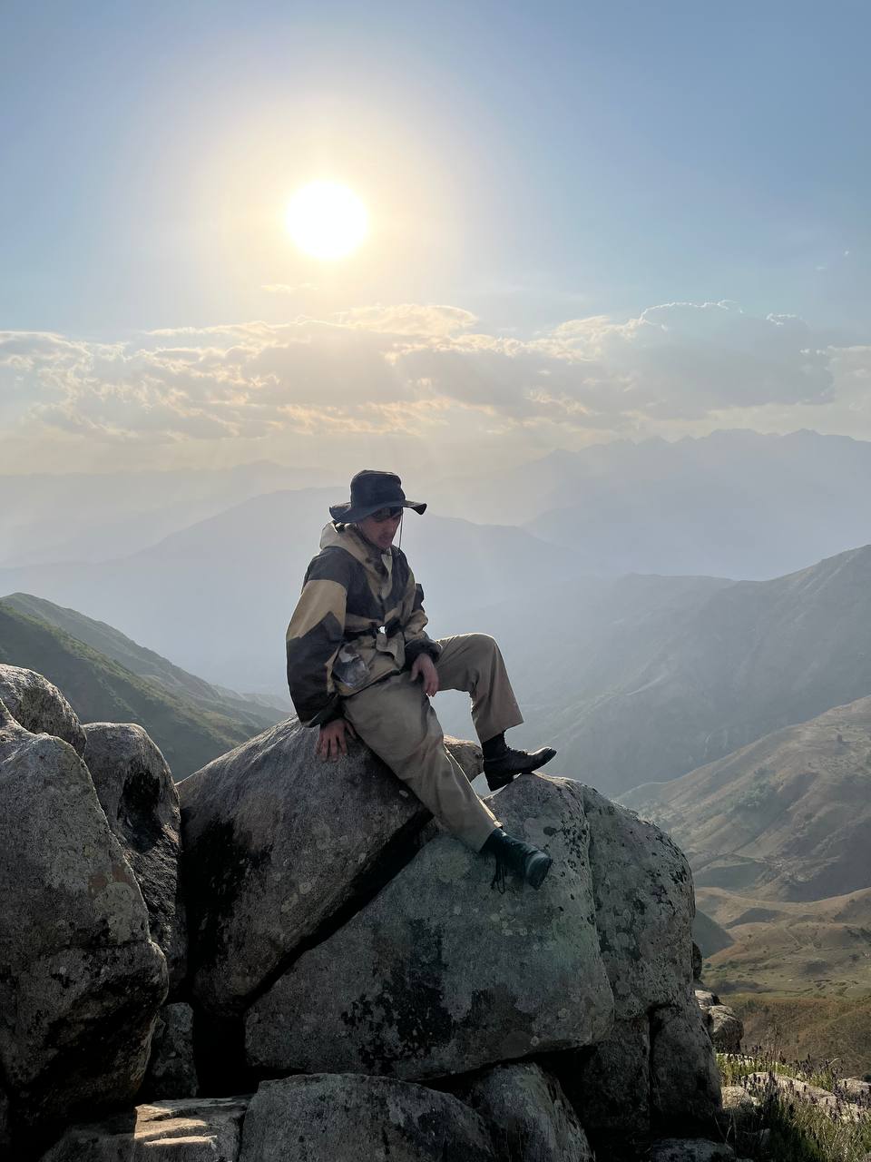 Resting on granite rocks above the gorge